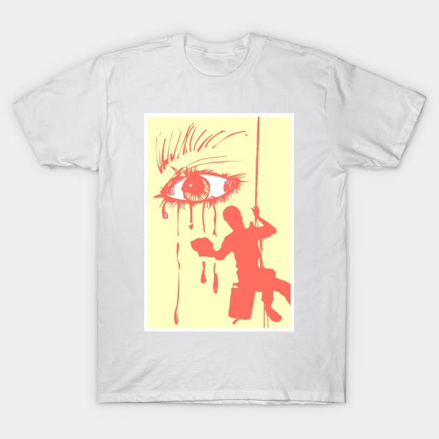 Abstract window cleaner wiping away tears. T-Shirt by Earthworx